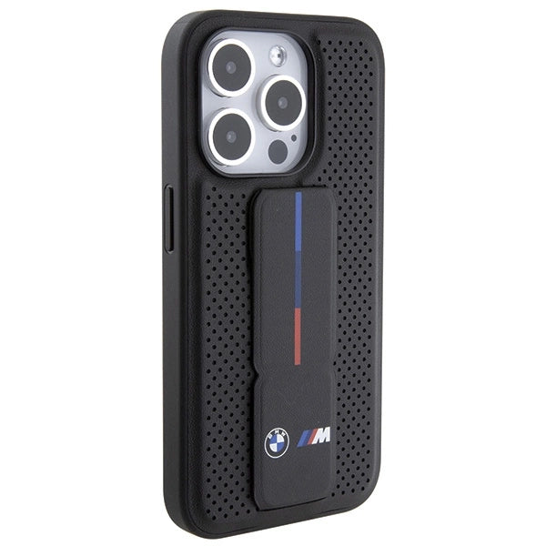 BMW Grip Stand Smooth & Perforeret kuffert til iPhone 15 Pro Max - sort
