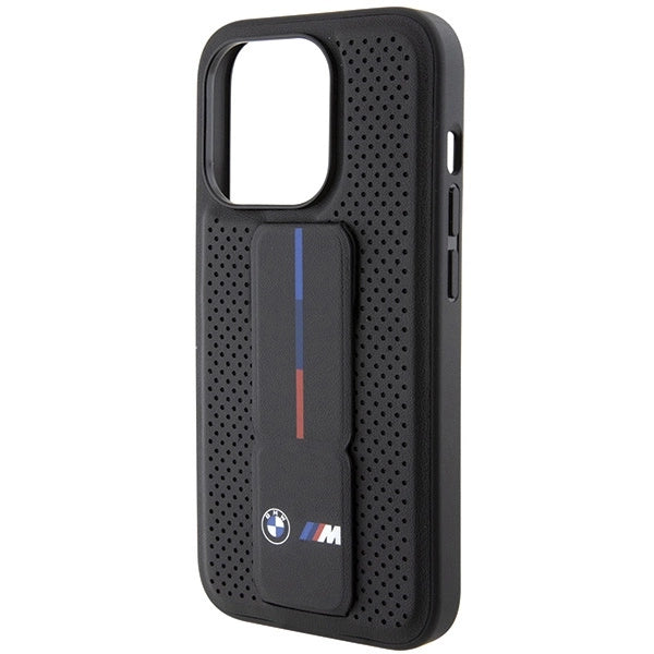 BMW Grip Stand Smooth & Perforeret kuffert til iPhone 15 Pro Max - sort