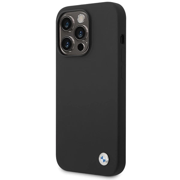 BMW silikone metal logo iPhone 15 Pro Max-kasse - sort