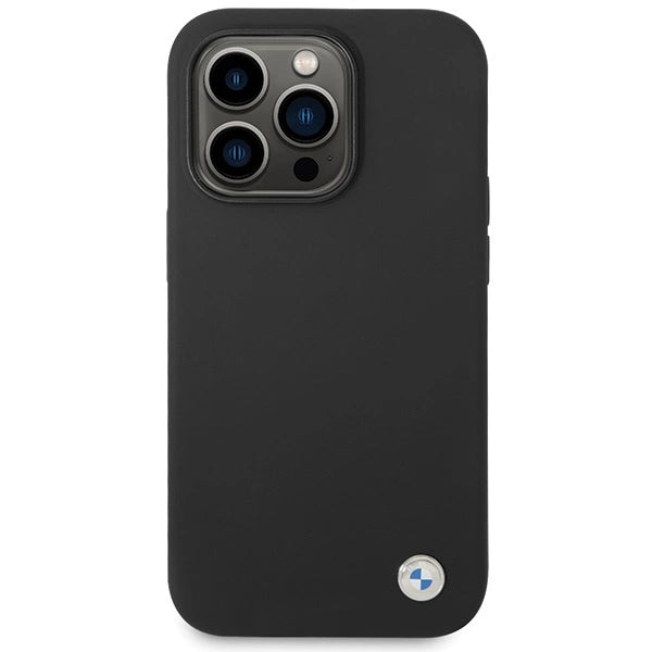 BMW silikone metal logo iPhone 15 Pro Max-kasse - sort