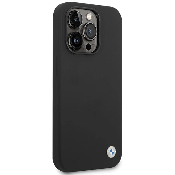 BMW silikone metal logo iPhone 15 Pro Max-kasse - sort