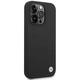 BMW silikone metal logo iPhone 15 Pro Max-kasse - sort