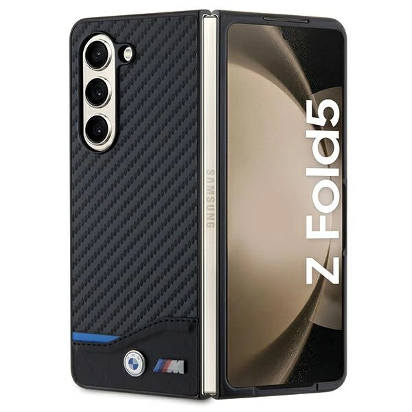 BMW læder Carbon-hylster til Samsung Galaxy Z Fold 5 - sort