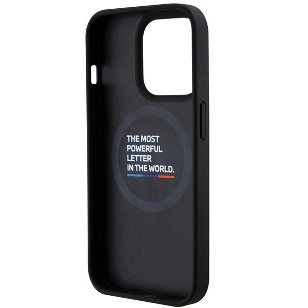 BMW Quilted Tricolor MagSafe-hylster til iPhone 15 Pro - sort