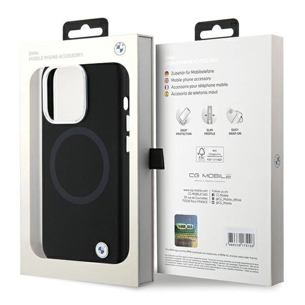 BMW Signature Liquid Silicone MagSafe-foder for iPhone 15 Pro - sort