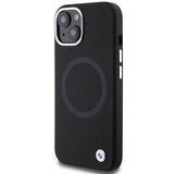 BMW Signature Liquid Silicone MagSafe-foder for iPhone 15 Plus - sort