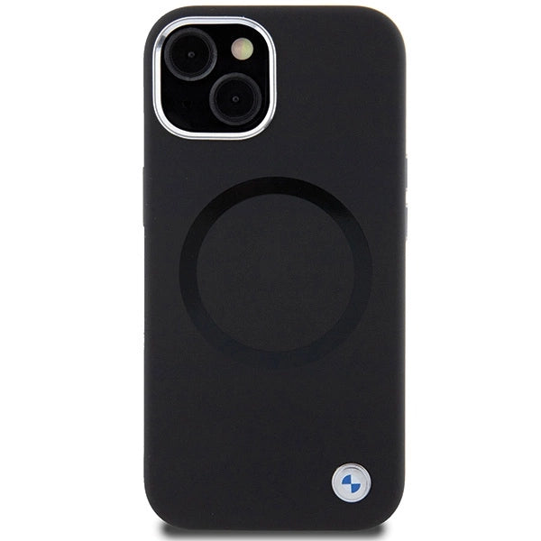 BMW Signature Liquid Silicone MagSafe-foder for iPhone 15 - sort