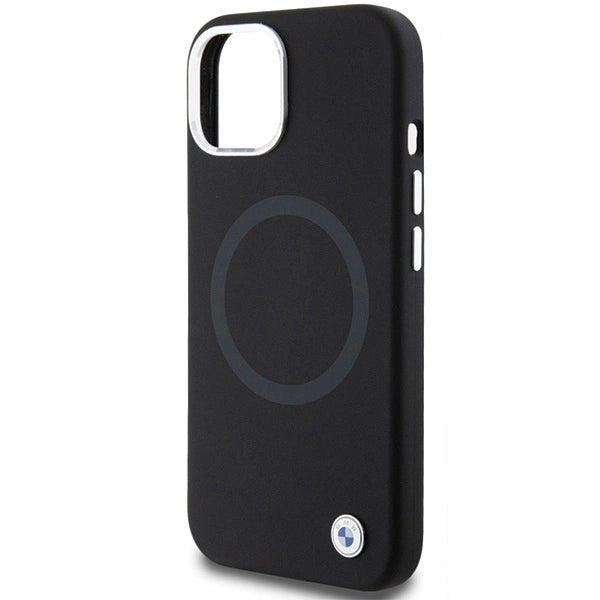 BMW Signature Liquid Silicone MagSafe-foder for iPhone 15 - sort