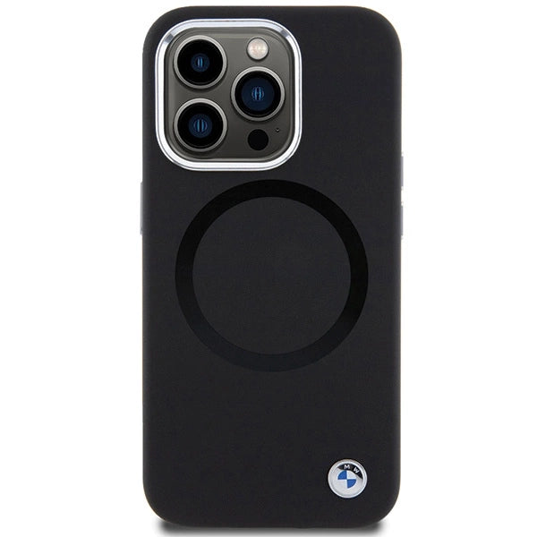 BMW Signature Liquid Silicone MagSafe-foder for iPhone 15 Pro Max - sort