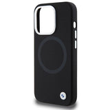 BMW Signature Liquid Silicone MagSafe-foder for iPhone 15 Pro Max - sort