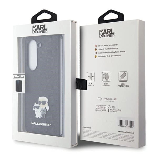 Karl Lagerfeld Saffiano Karl&Choupette Pin case for Samsung Galaxy Z Fold 5 - black