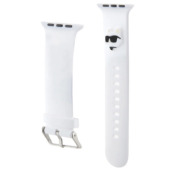 Karl Lagerfeld 3D Rubber Choupette Head Strap for Apple Watch 42/44/45/49mm - White