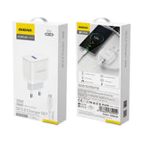 Dudao A20EU USB-A 18W netværksoplader - hvid + USB-A - micro USB-kabel