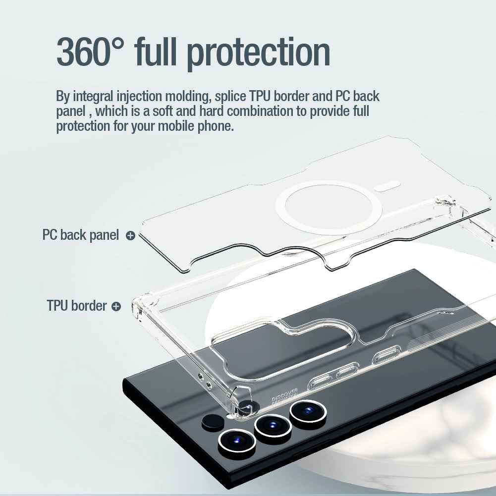 Nillkin Nature Pro pansret kuffert med magnetisk ring til Samsung Galaxy S24 Ultra - hvid