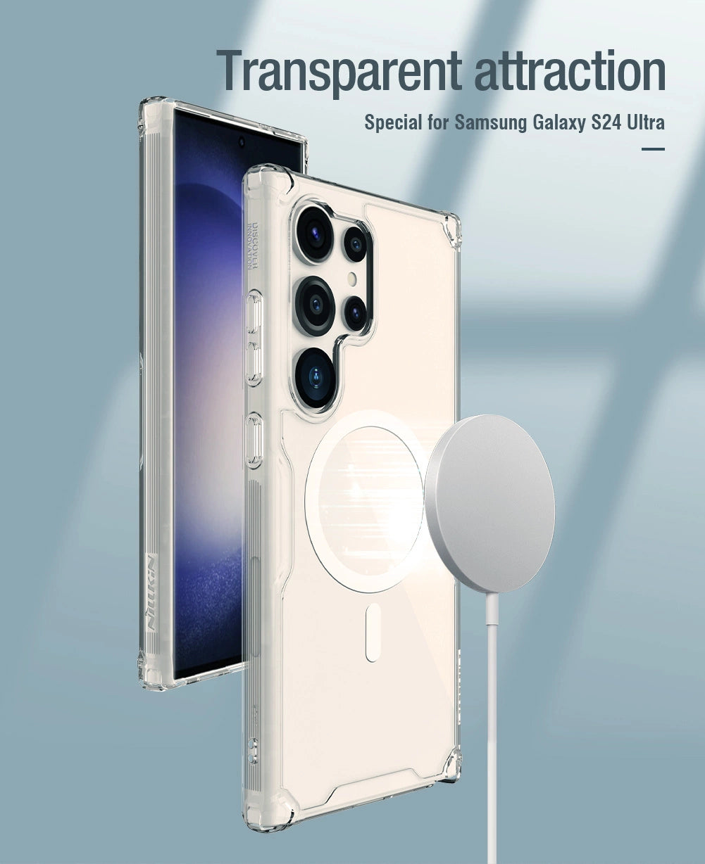 Nillkin Nature Pro pansret kuffert med magnetisk ring til Samsung Galaxy S24 Ultra - hvid