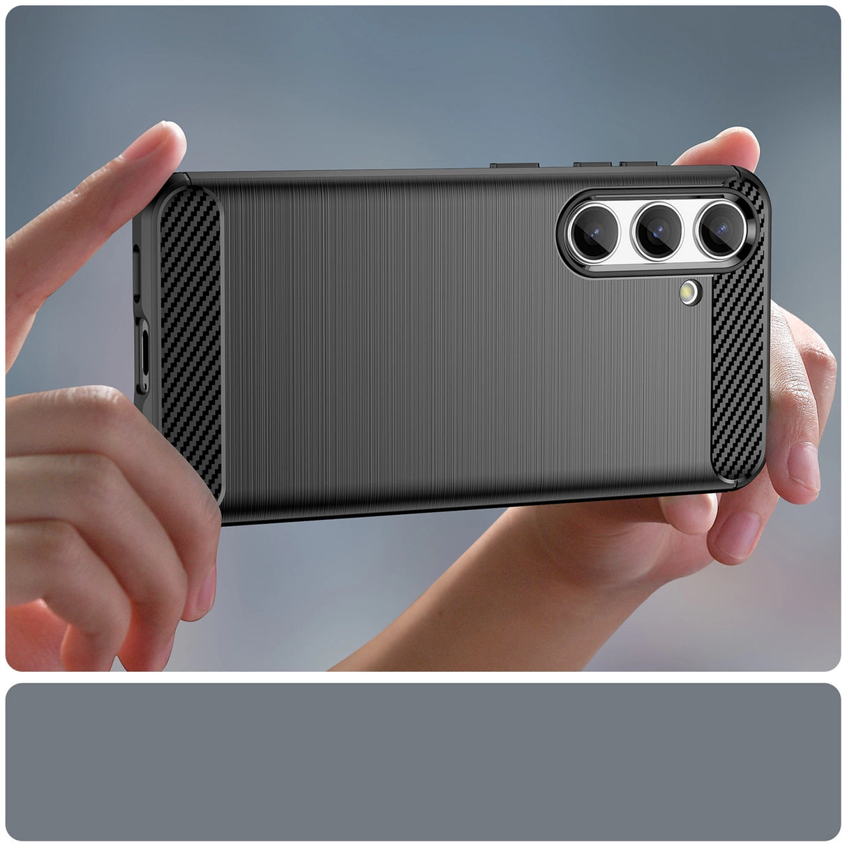Carbon Case til Samsung Galaxy S24 Fleksibel silikon Carbon Cover - sort