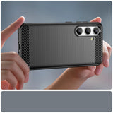 Carbon Case til Samsung Galaxy S24 Fleksibel silikon Carbon Cover - sort