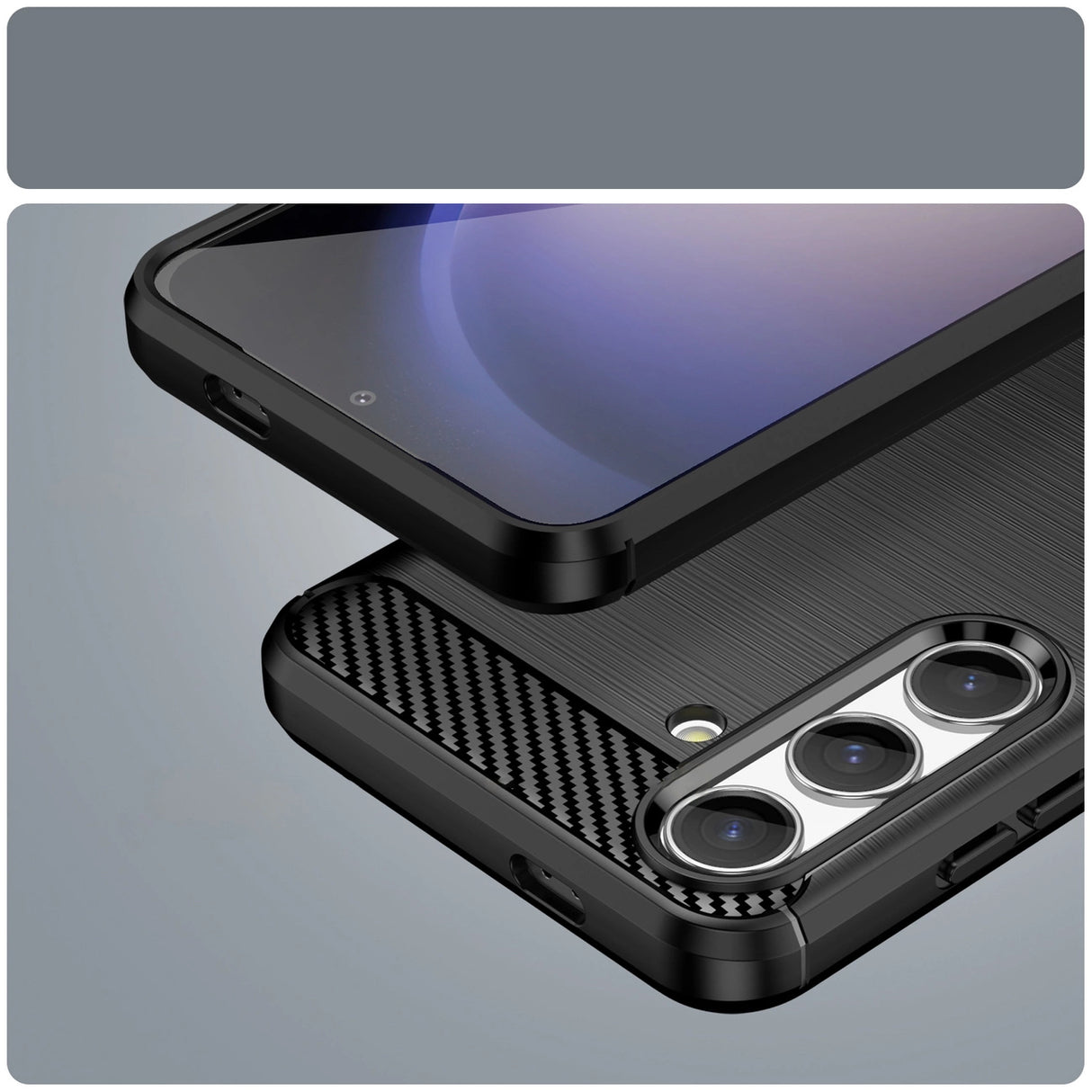 Carbon Case til Samsung Galaxy S24 Fleksibel silikon Carbon Cover - sort