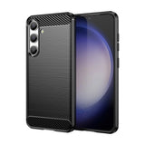 Carbon Case til Samsung Galaxy S24 Fleksibel silikon Carbon Cover - sort