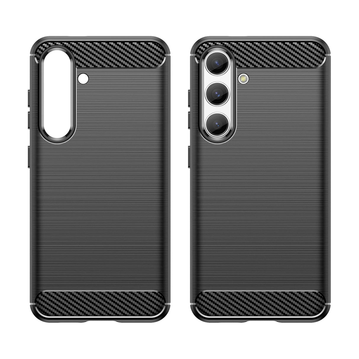 Carbon Case til Samsung Galaxy S24 Fleksibel silikon Carbon Cover - sort