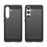 Carbon Case til Samsung Galaxy S24 Fleksibel silikon Carbon Cover - sort