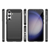 Carbon Case til Samsung Galaxy S24 Fleksibel silikon Carbon Cover - sort