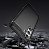 Carbon Case til Samsung Galaxy S24 Fleksibel silikon Carbon Cover - sort