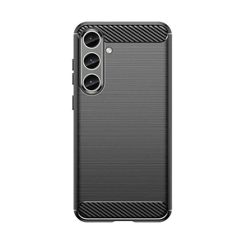 Case for Carbon Case Samsung Galaxy S24+ fleksibelt silikon carbon cover - sort