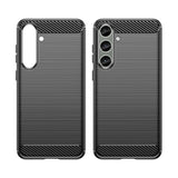 Case for Carbon Case Samsung Galaxy S24+ fleksibelt silikon carbon cover - sort