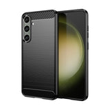 Case for Carbon Case Samsung Galaxy S24+ fleksibelt silikon carbon cover - sort