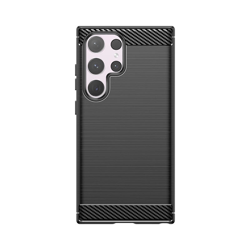 Carbon Case til Samsung Galaxy S24 Ultra Fleksibel Silicone Carbon Cover - sort