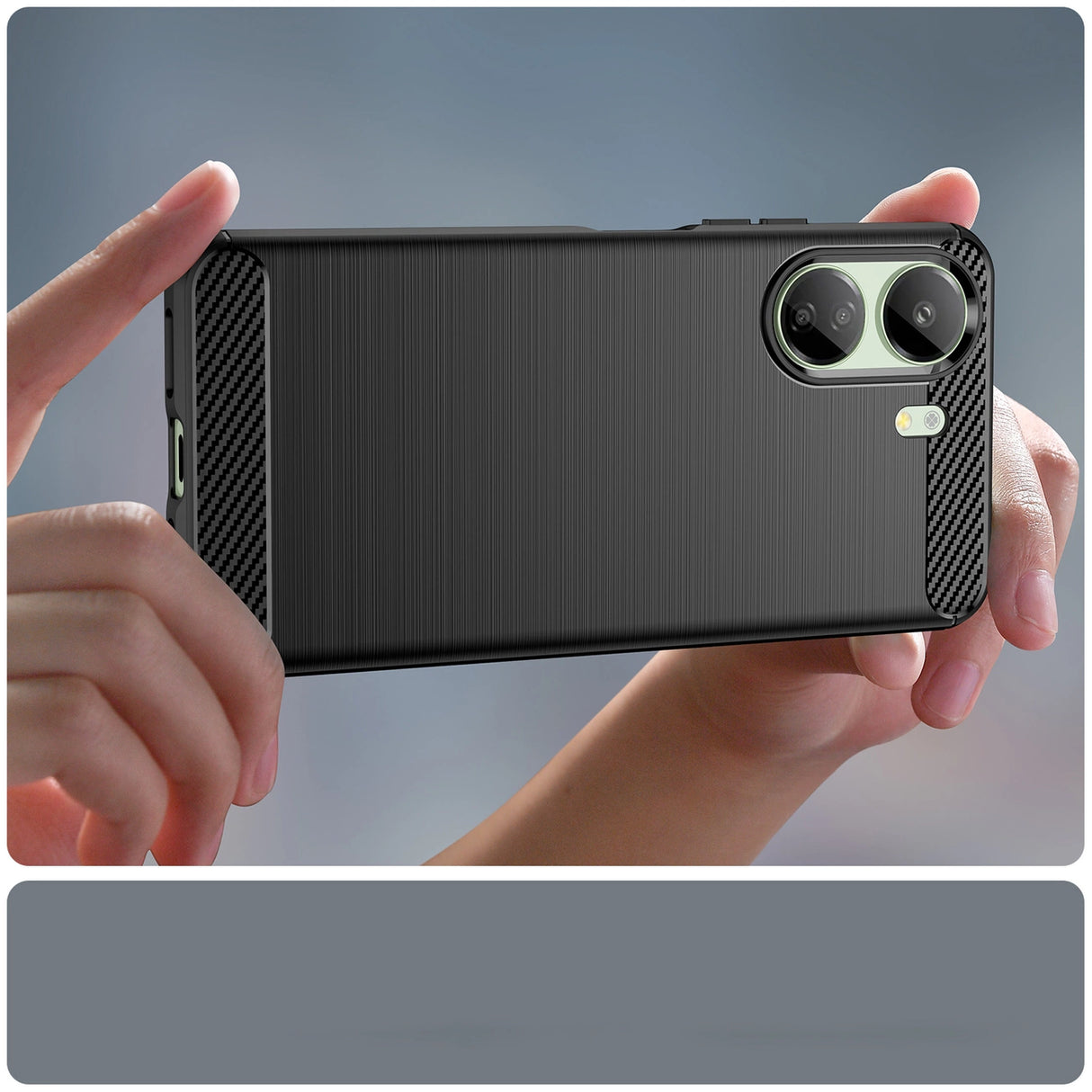 Carbon Case til Xiaomi Redmi 13c Fleksibel silikon Carbon Cover - sort