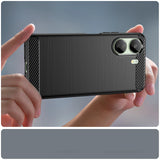 Carbon Case til Xiaomi Redmi 13c Fleksibel silikon Carbon Cover - sort