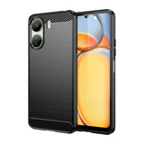 Carbon Case til Xiaomi Redmi 13c Fleksibel silikon Carbon Cover - sort