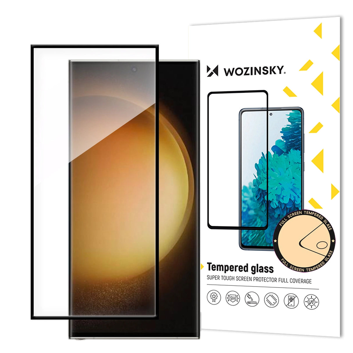 Wozinsky Full Glue hærdet glas til Samsung Galaxy S24 Ultra med sort ramme