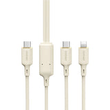 Dudao L7SF 2in1 kabel USB-C - USB-C / Lightning 100W 1.2m - beige