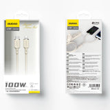 Dudao L7SF 2in1 kabel USB-C - USB-C / Lightning 100W 1.2m - beige