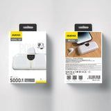 Dudao K20SL 5000mAh mini powerbank med Lightning / USB-C-kontakter - hvid