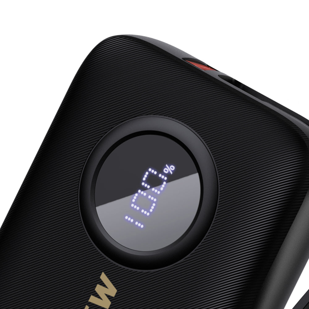 Dudao K14 10000mAh powerbank med USB-C / Lightning kabler - sort