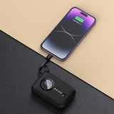 Dudao K14 10000mAh powerbank med USB-C / Lightning kabler - sort