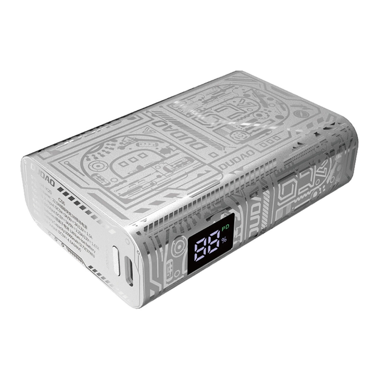 Dudao K20 USB-A / USB-C Powerbank 10000mAh 22,5W - sølv