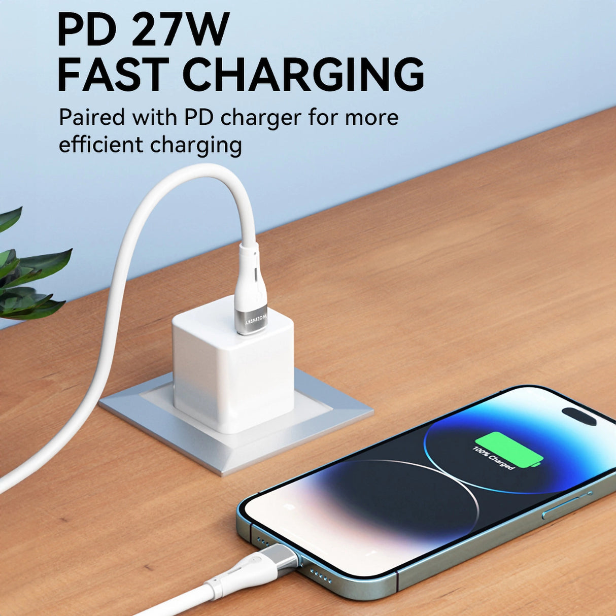 Wozinsky WSTCL2 Lightning / USB-C PD 27W kabel 2 m - hvid