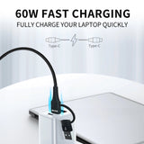 Wozinsky WNBAA 4in1 kabel 2x USB-C 1x USB-A 1x Lightning 60W 1 m - sort