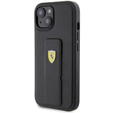 Ferrari Grip Stand Metal Logo-foder til iPhone 15 - sort