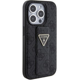 Guess Grip Stand 4G Triangle Strass fodtøj til iPhone 15 Pro - sort