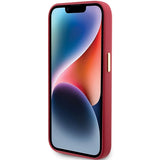 Guess Silicone Script Metal Logo & Frame Case til iPhone 15 Pro - rød