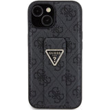 Guess Grip Stand 4G Triangle Strass fodtøj til iPhone 15 - sort