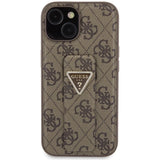 Guess Grip Stand 4G Triangle Strass fodtøj til iPhone 15 - brun