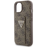 Guess Grip Stand 4G Triangle Strass fodtøj til iPhone 15 - brun