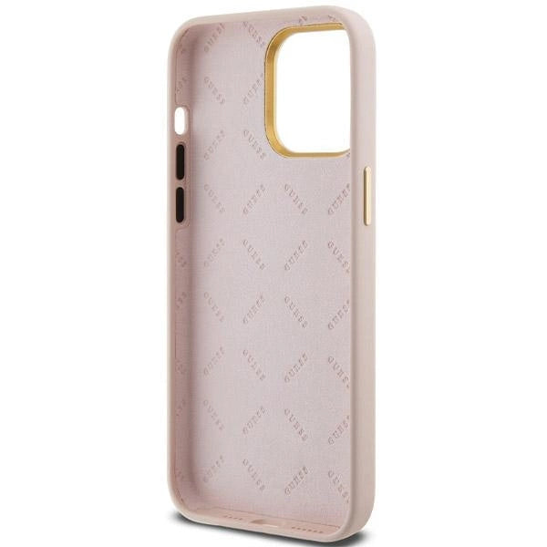 Guess Silicone Script Metal Logo & Frame Case til iPhone 15 Pro Max - pink